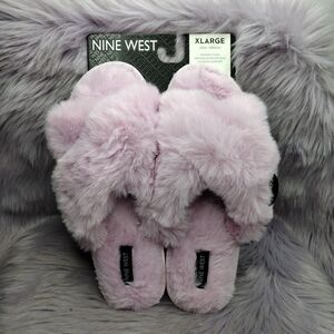 NEW Nine West Fluffy Soft Memory Foam Slippers Womens Size XL Violet Pink